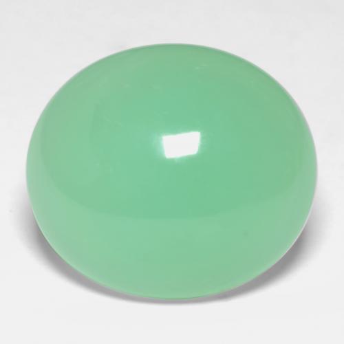 Chrysoprase Vert menthe léger naturelle Coupe ovale, 7.31 ct, Translucide