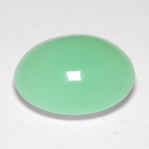 Chrysoprase Vert menthe léger naturelle Coupe ovale, 7.31 ct, Translucide