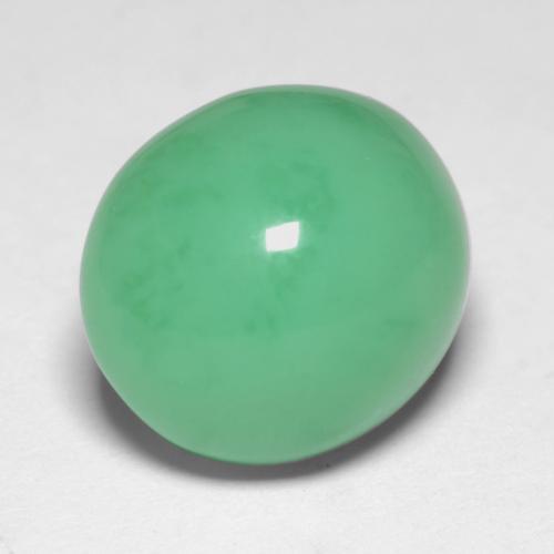 Chrysoprase Vert trèfle léger naturelle Coupe ovale, 8.02 ct, Translucide