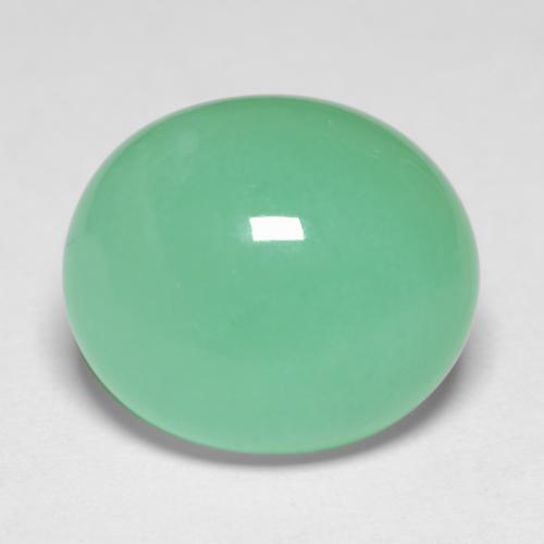 Chrysoprase Vert fougère léger naturelle Coupe ovale, 6.31 ct, Translucide