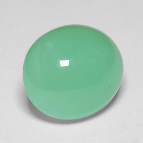 Chrysoprase Vert fougère léger naturelle Coupe ovale, 6.31 ct, Translucide