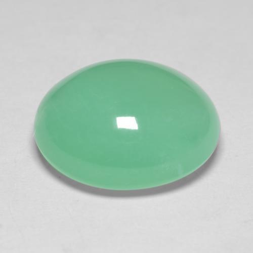Chrysoprase Vert fougère léger naturelle Coupe ovale, 6.31 ct, Translucide