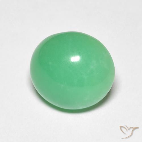 Chrysoprase vert naturelle coupe ovale, 3,38 ct, opaque