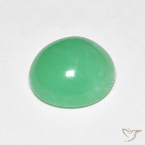 Chrysoprase vert naturelle coupe ovale, 3,38 ct, opaque