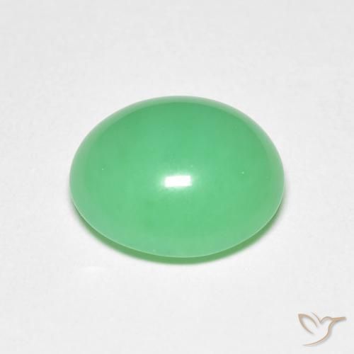 Chrysoprase vert naturelle coupe ovale, 4,02 ct, opaque
