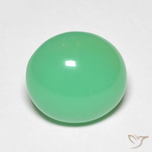 Chrysoprase vert naturelle coupe ovale, 5,50 ct, opaque