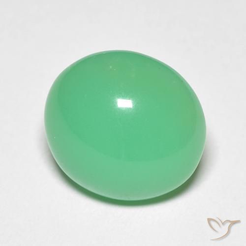 Chrysoprase vert naturelle coupe ovale, 5,50 ct, opaque