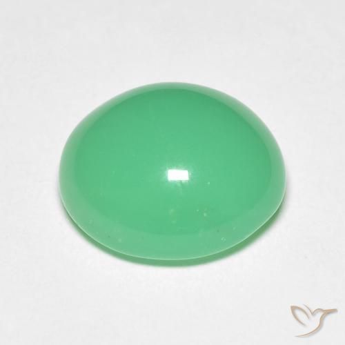 Chrysoprase vert naturelle coupe ovale, 5,50 ct, opaque