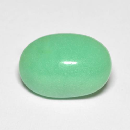Chrysoprase vert naturelle coupe ovale, 4,45 ct, opaque