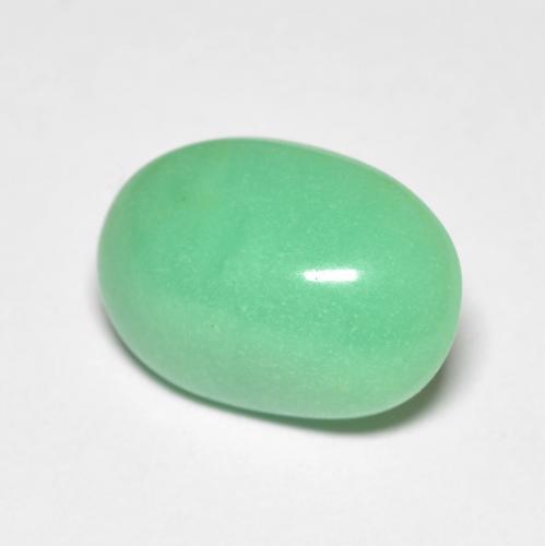 Chrysoprase vert naturelle coupe ovale, 4,45 ct, opaque