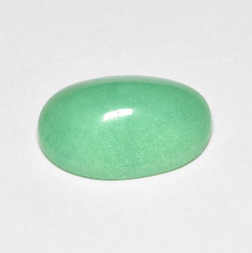 Chrysoprase vert naturelle coupe ovale, 4,45 ct, opaque