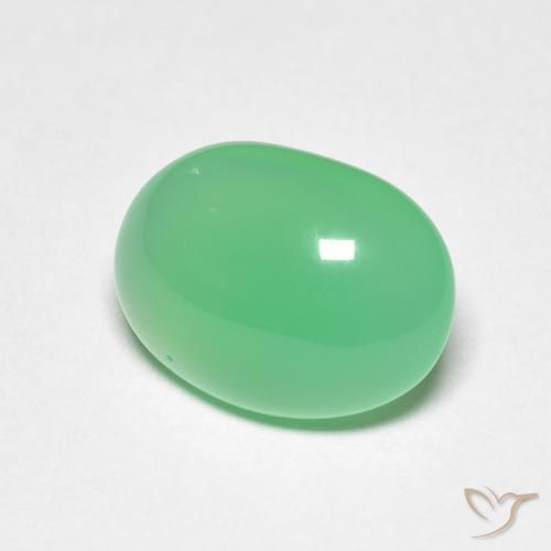 Chrysoprase Vert clair naturelle ovale, 3.71 ct, Translucide