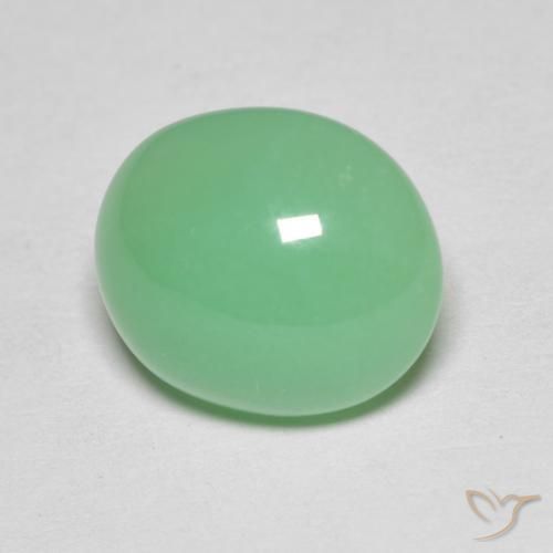 Chrysoprase Vert jaunâtre pâle naturelle ovale, 4.25 ct, Opaque