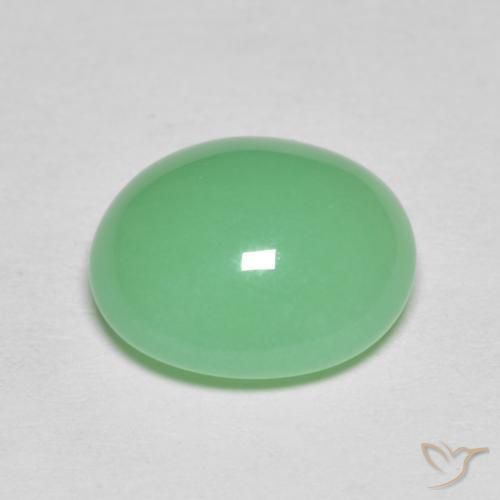 Chrysoprase Vert jaunâtre pâle naturelle ovale, 4.25 ct, Opaque