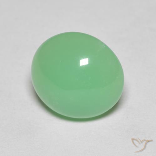 Chrysoprase Vert clair naturelle ovale, 3.59 ct, Opaque