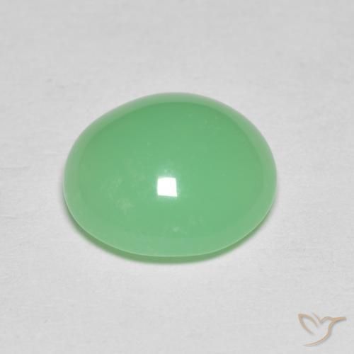 Chrysoprase Vert clair naturelle ovale, 3.59 ct, Opaque