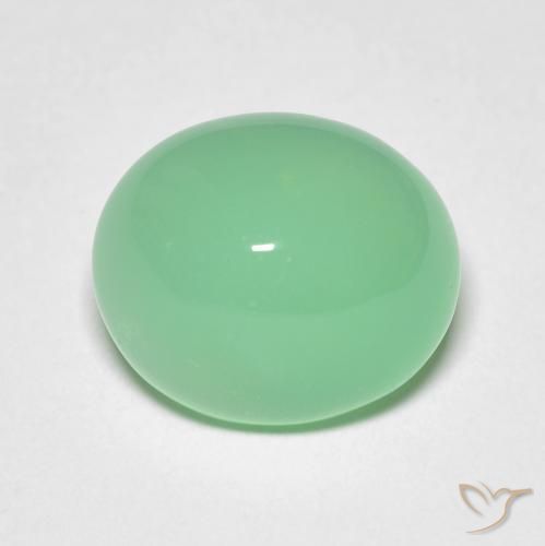 Chrysoprase Vert clair naturelle Coupe ovale, 6.15 ct, Translucide