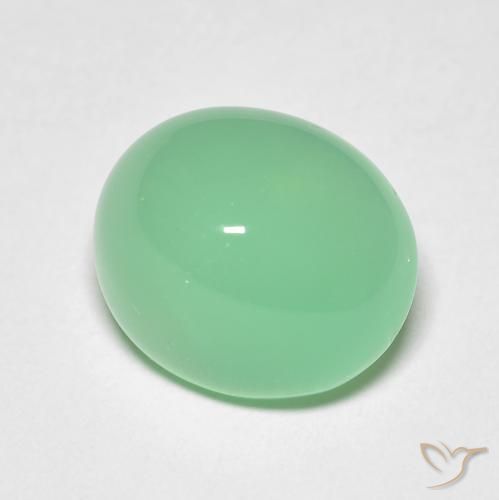 Chrysoprase Vert clair naturelle Coupe ovale, 6.15 ct, Translucide