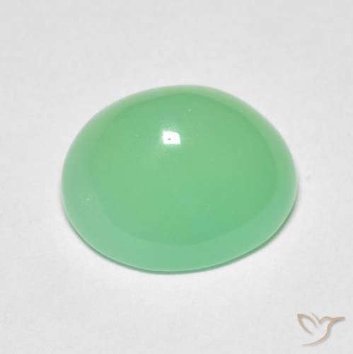 Chrysoprase Vert clair naturelle Coupe ovale, 6.15 ct, Translucide