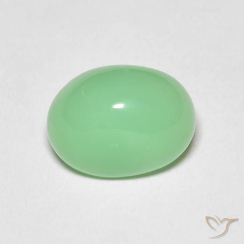 Chrysoprase Vert clair naturelle ovale, 4.08 ct, Opaque