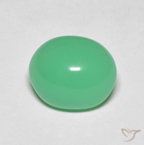3.48ct Naturel Vert trèfle Chrysoprase, ovale, Opaque