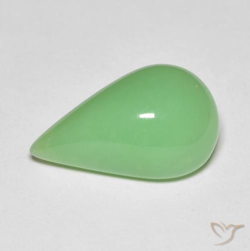 Chrysoprase vert naturelle en forme de poire, 6,89 ct, opaque