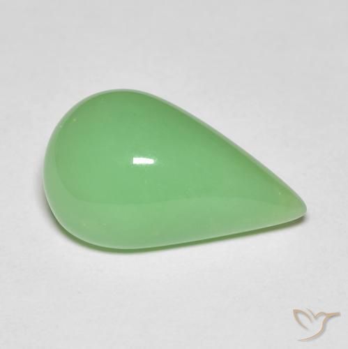 Chrysoprase vert naturelle en forme de poire, 6,89 ct, opaque