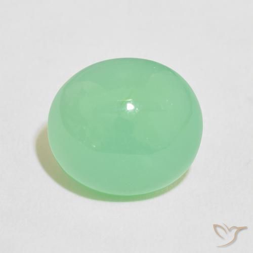 9.76ct Naturel Vert jaunâtre pâle Chrysoprase, ovale, Translucide