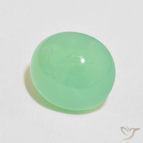 Chrysoprase Vert jaunâtre pâle naturelle ovale, 9.76 ct, Translucide