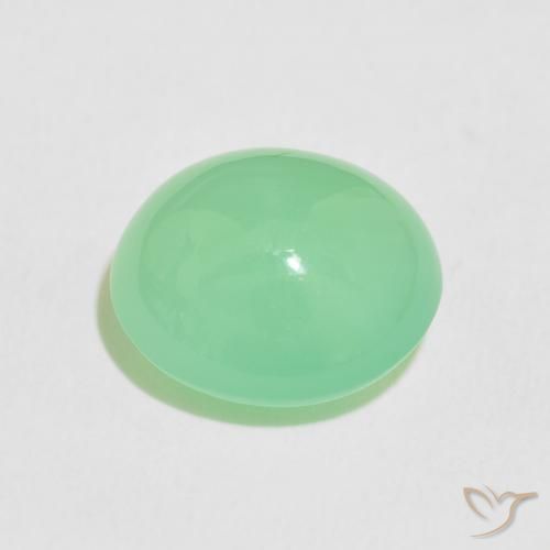 Chrysoprase Vert jaunâtre pâle naturelle ovale, 9.76 ct, Translucide