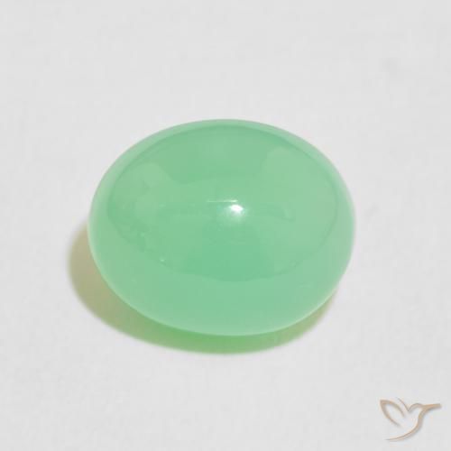 3.60ct Naturel Vert jaunâtre pâle Chrysoprase, ovale, Opaque