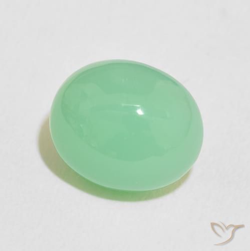 Chrysoprase Vert clair naturelle ovale, 5.14 ct, Opaque