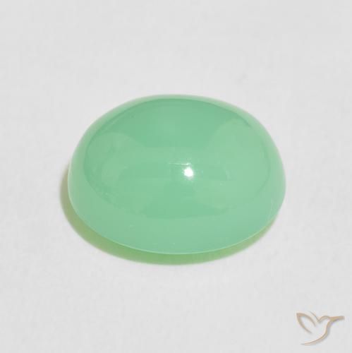 Chrysoprase Vert clair naturelle ovale, 5.14 ct, Opaque