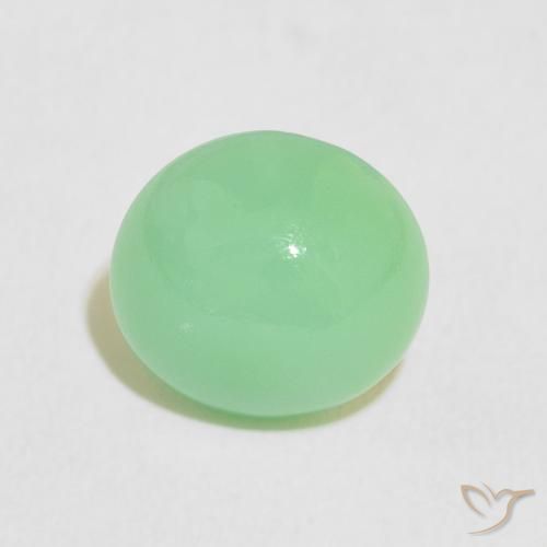 2.78ct Naturel Vert jaunâtre pâle Chrysoprase, ovale, Translucide