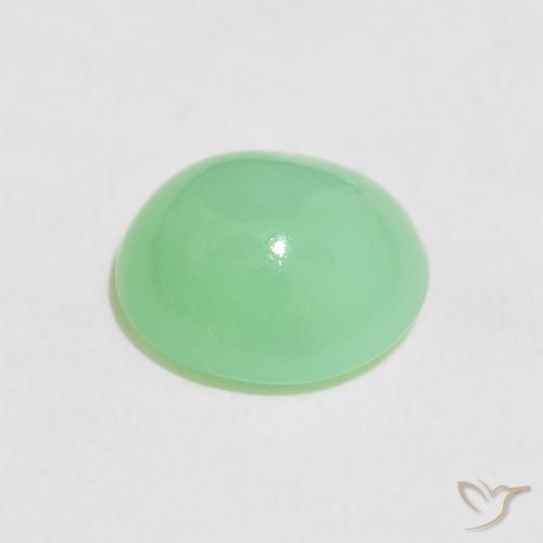 Chrysoprase Vert jaunâtre pâle naturelle ovale, 2.78 ct, Translucide