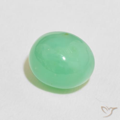 Chrysoprase Vert menthe léger naturelle ovale, 3.76 ct, Translucide