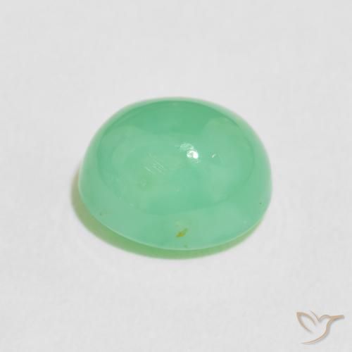 Chrysoprase Vert menthe léger naturelle ovale, 3.76 ct, Translucide