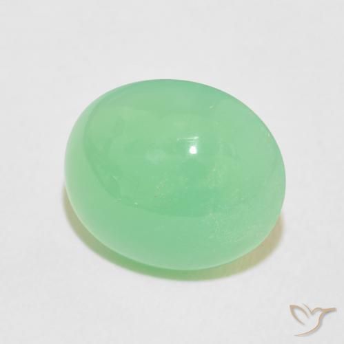 Chrysoprase Vert jaunâtre pâle naturelle ovale, 4.70 ct, Opaque