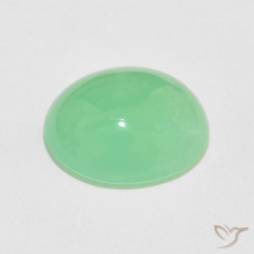 Chrysoprase Vert jaunâtre pâle naturelle ovale, 4.70 ct, Opaque