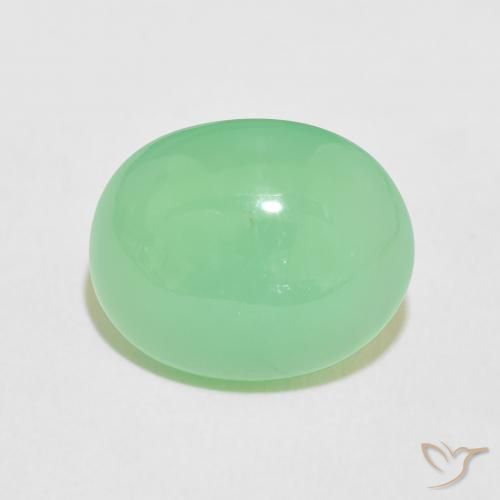 7.94ct Naturel Vert jaunâtre pâle Chrysoprase, ovale, Opaque