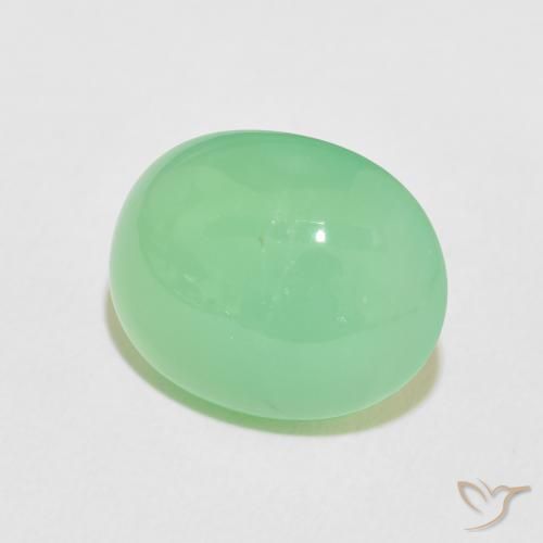Chrysoprase Vert jaunâtre pâle naturelle ovale, 7.94 ct, Opaque