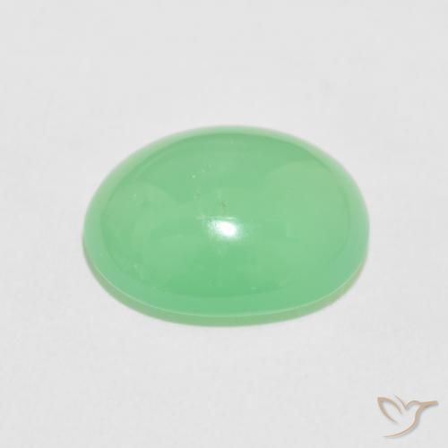 Chrysoprase Vert jaunâtre pâle naturelle ovale, 7.94 ct, Opaque