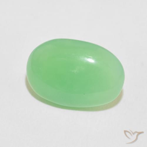 Chrysoprase Vert jaunâtre naturelle ovale, 5.72 ct, Opaque