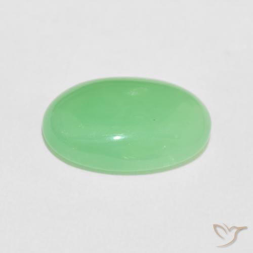 Chrysoprase Vert jaunâtre naturelle ovale, 5.72 ct, Opaque