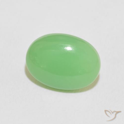 Chrysoprase Vert jaunâtre naturelle ovale, 4.06 ct, Opaque