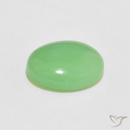 Chrysoprase Vert jaunâtre naturelle ovale, 4.06 ct, Opaque