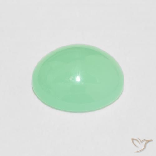 Chrysoprase Vert fougère léger naturelle ovale, 2.98 ct, Opaque