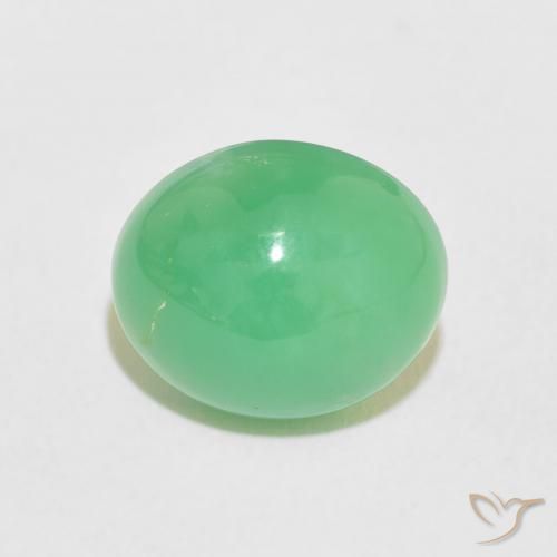 3.31ct Naturel Vert trèfle léger Chrysoprase, ovale, Opaque