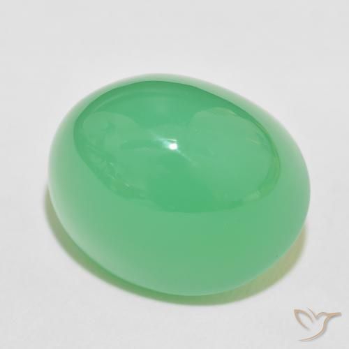 Chrysoprase Vert jaunâtre naturelle ovale, 63.86 ct, Opaque