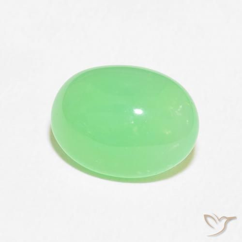 Chrysoprase Vert clair naturelle ovale, 3.02 ct, Opaque